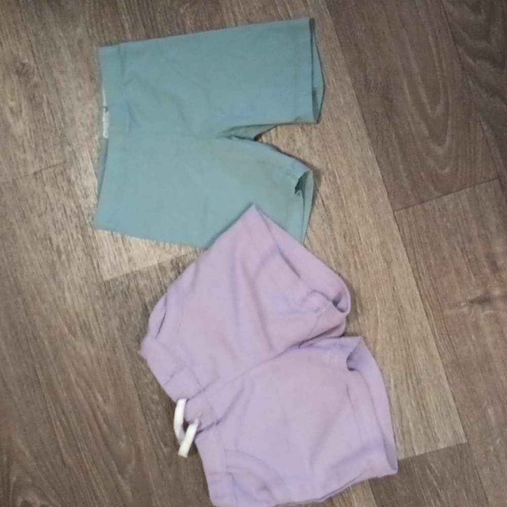 5/$20 365kids size 6 purple shorts and bluish green Wonder nation bike shorts